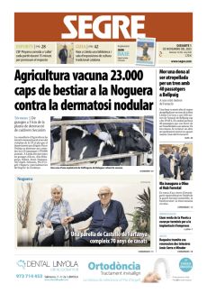 AGRICULTURA VACUNA 23.000 CAPS DE BESTIAR A LA NOGUERA CONTRA LA DERMATOSI NODULAR